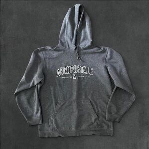 Y2K Aeropostale Men's Charcoal Hoodie